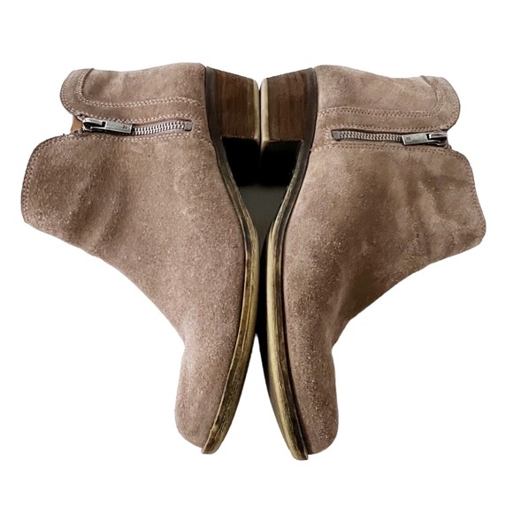 Lucky Brand LK Breah Suede Heeled Ankle Booties Taupe Women's Sz 10M/40 EUC! - Picture 4 of 11